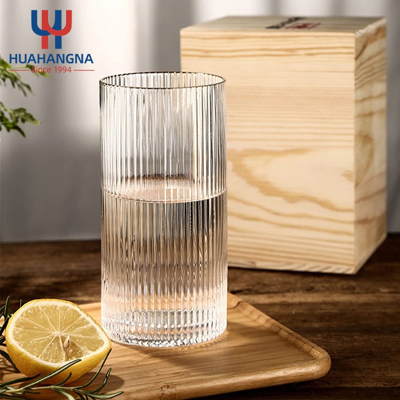 Factory Wholesale High Borosilicate High Temperature Resistant Glass Vertical Stripe Glass Water Cup Breakfast Milk Juice Cup – Drinking Glass and Water Glass price