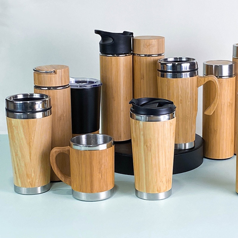 Hot Sale Factory 350 Ml 450 Ml Bamboo Stainless Steel Water Bottle Thermo Cup Vacuum Flask Coffee Bottle – Insulated Water Bottle and Sports Water Bottle price