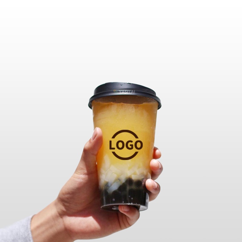 Transparent Plastic Disposable Cups for Ice Coffee Bubble Tea Milk Shake Smoothie with Flat Lids Dome Lid Custom Logo – PP Injection Cup with Lid and Bubble Tea PP Injection Cup price
