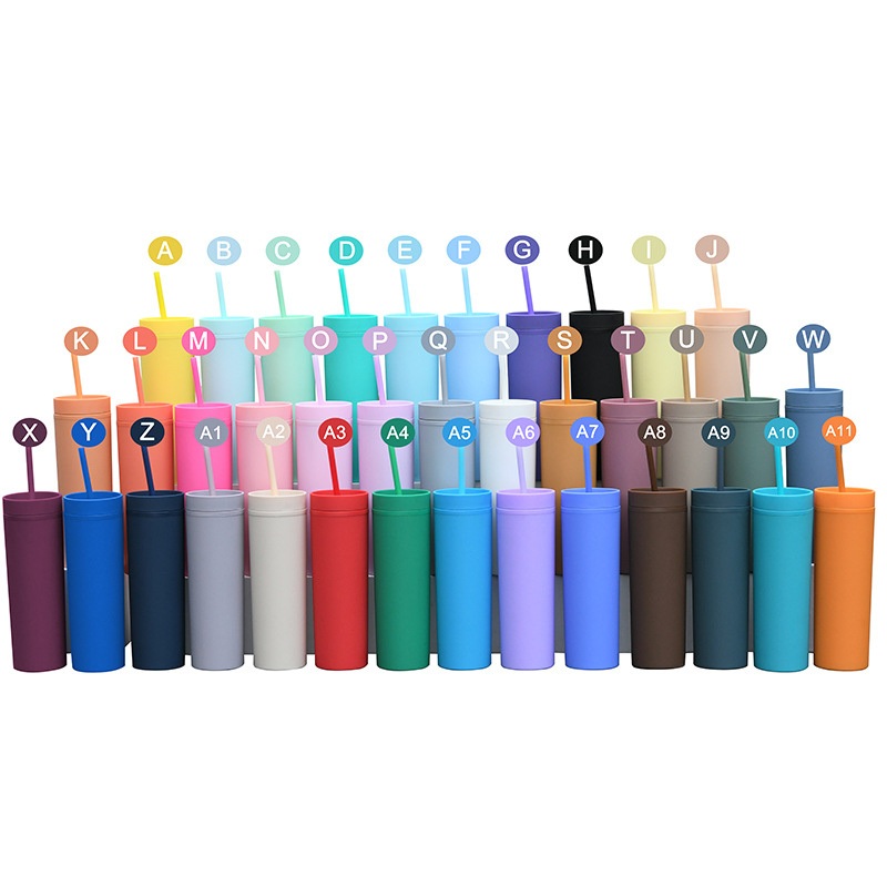 16oz 22oz Skinny Tumblers Double Wall Plastic Reusable Multicolor Acrylic Tumblers with Lids and Straws Cup – Tumblers and Skinny Tumblers price