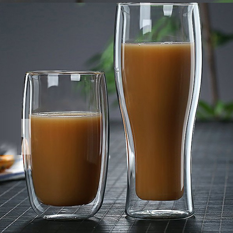 250ml 350ml Customized Reusable Clear Double Wall Glass Tea Coffee Cup Mug – Coffee Tea Mug and Coffee Tea Glass Cup price
