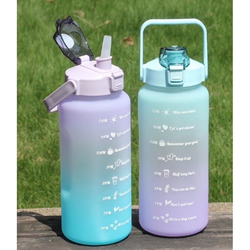 BPA Free Customized Gym Water Bottle 2 Liter High Capacity Outdoor Bounce Cover Portable Motivational Custom Water Bottle – Water Bottles and Space Water Bottle price