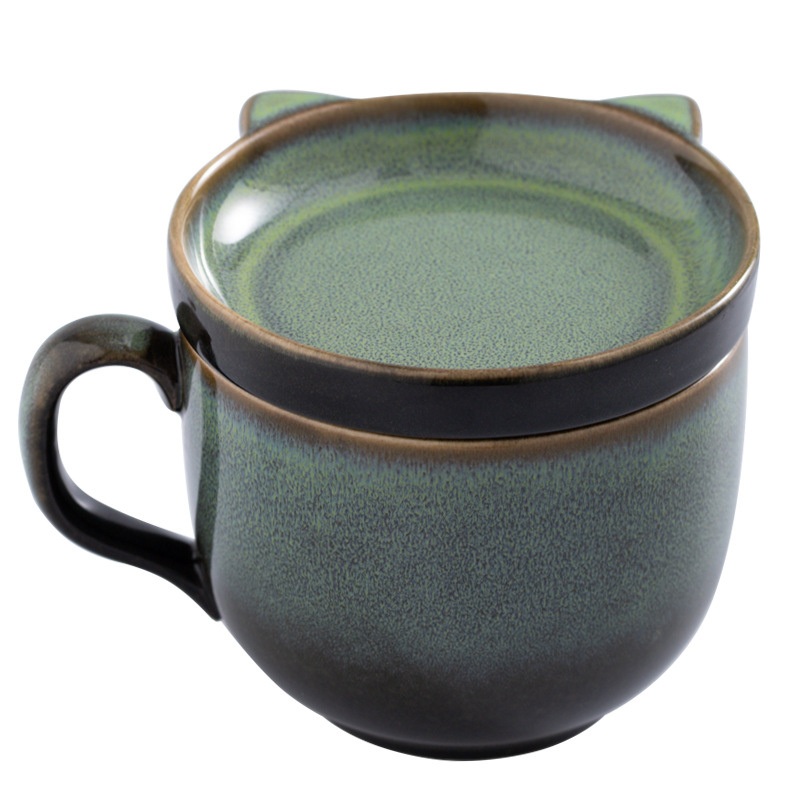 Japanese Style Ceramic Mug with Lid Large Capacity Breakfast Cup with Lid – Ceramic Mug and Ceramic Mug with Lid price