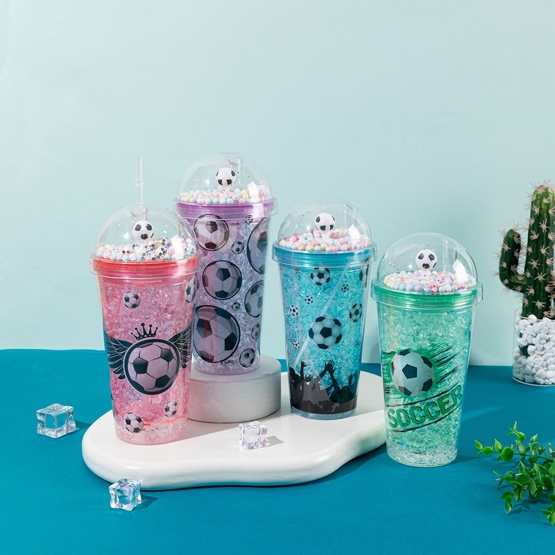 Large Capacity Portable Double-Layer Plastic Straw Cup for Football – Plastic Bottle and Pet Bottle price