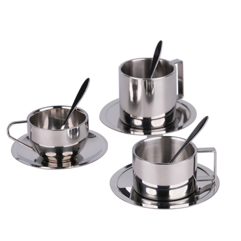 Luxurious Hotel Bright Stainless Steel Mirror Polished Coffee Mug Suit – Coffee Mug Suit and Polished Mug price