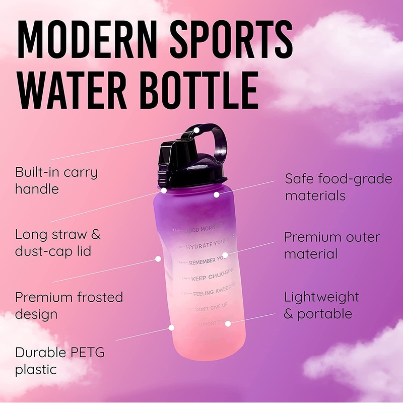 2023 New Arrivals Products 2L 2000ml Plastic Water Bottle 3 Pieces Per Set Gradient with Reminder to Drink – Water Bottles and Plastic Bottle price