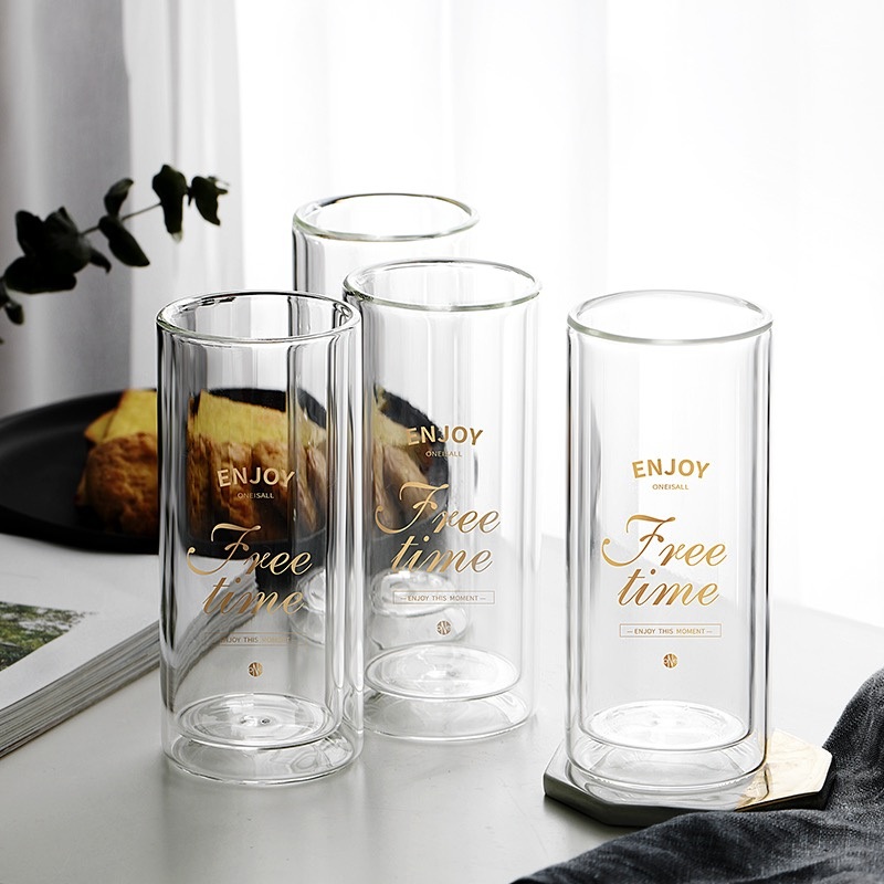 Coffee Glasses Double Walled / Clear Double Wall Coffee Mugs Double Wall Glass Cup OEM Logo Rectangle Square Round, Round – Glassware and Mug price