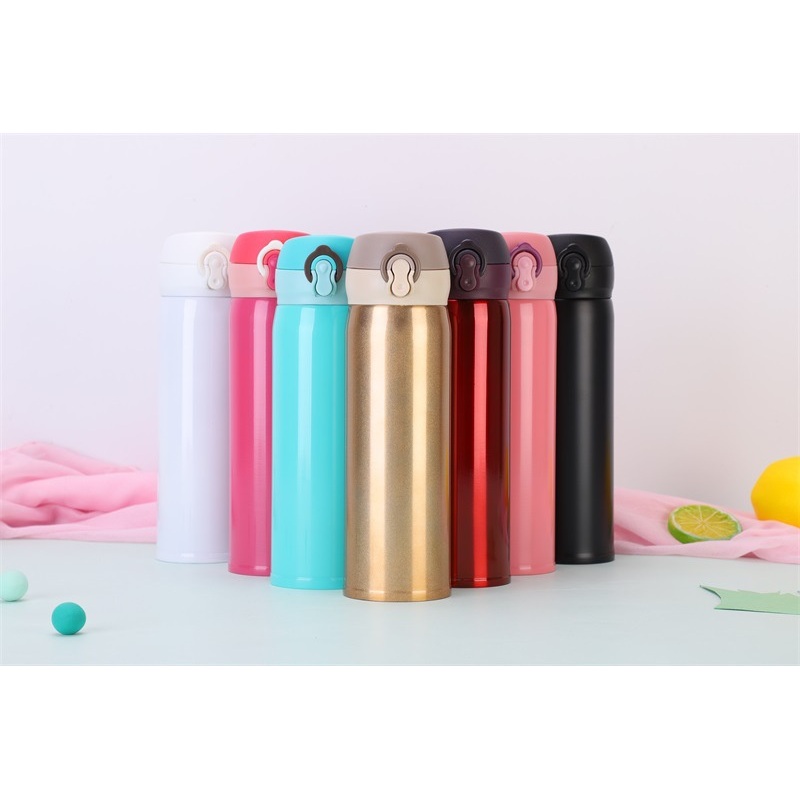 Double Wall Vacuum Insulated Bottle Bullet Cup with One-Touch Bounce Cup Cover 18/8 Stainless Steel Custom Printing 420ml – Water Bottles and Drinkware price
