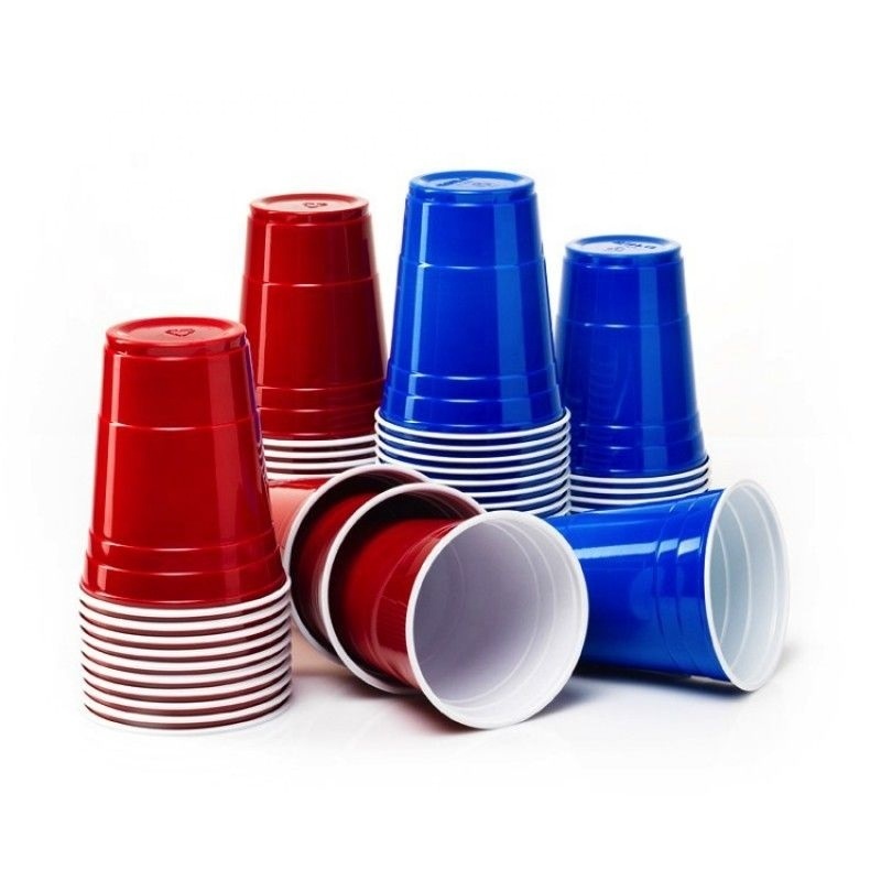 High Quality Wholesale Disposable Plastic PS Cups 16oz Red Solo Party Cups Beer Pong Cups – Disposable Party Shot Cups and Double Color Party Cups price