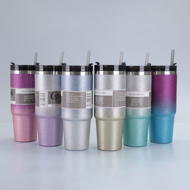 Rainbow Paint Car Mugs 304 Stainless Steel Straw Ice Cup 20oz 30oz Car Cup Large Capacity Insulation Vacuum Tumblers with Straw Lid – Rainbow Paint Car Mugs and Straw Ice Cup price