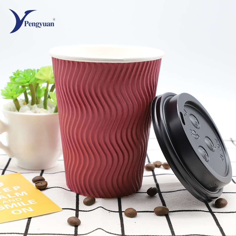 Ripple Wall Cup PE Coated Paper Cup Disposable Cup – Ripple Paper Cup and Disposable Paper Cup price