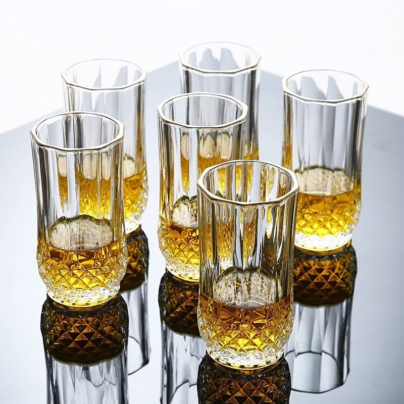 Classic Embossed Transparent Drinking Water Crystal Glass for Vintage Goblet Wine Whiskey Glasses Cup – Fancy Glass Coffee Cup Gift Box and Vasos De Vidrio Elegantes price