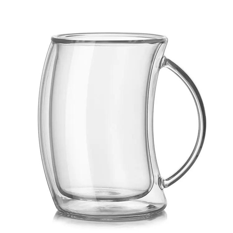 Creative 200ml Borosilicate Glass Double Wall Coffee Mugs with Handle – Coffee Glass Cup and Milk Glass Cup price