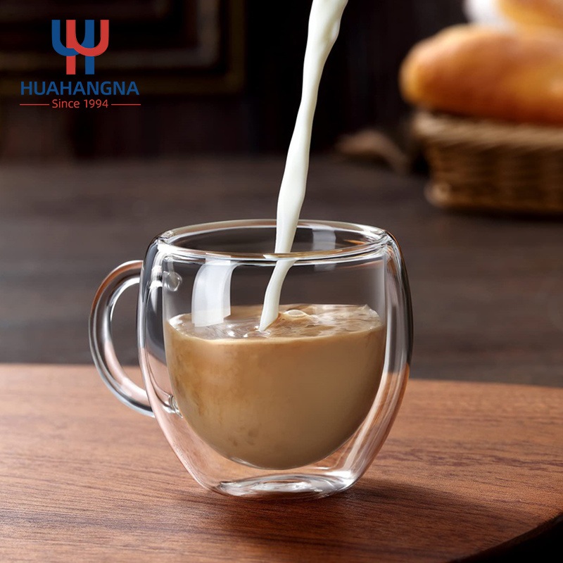 Double Wall Coffee Mug 150ml Double Wall Glass Coffee Espresso Cappuccino Cups Insulated Coffee Mug with Handle – Glassware and Glass Cups price