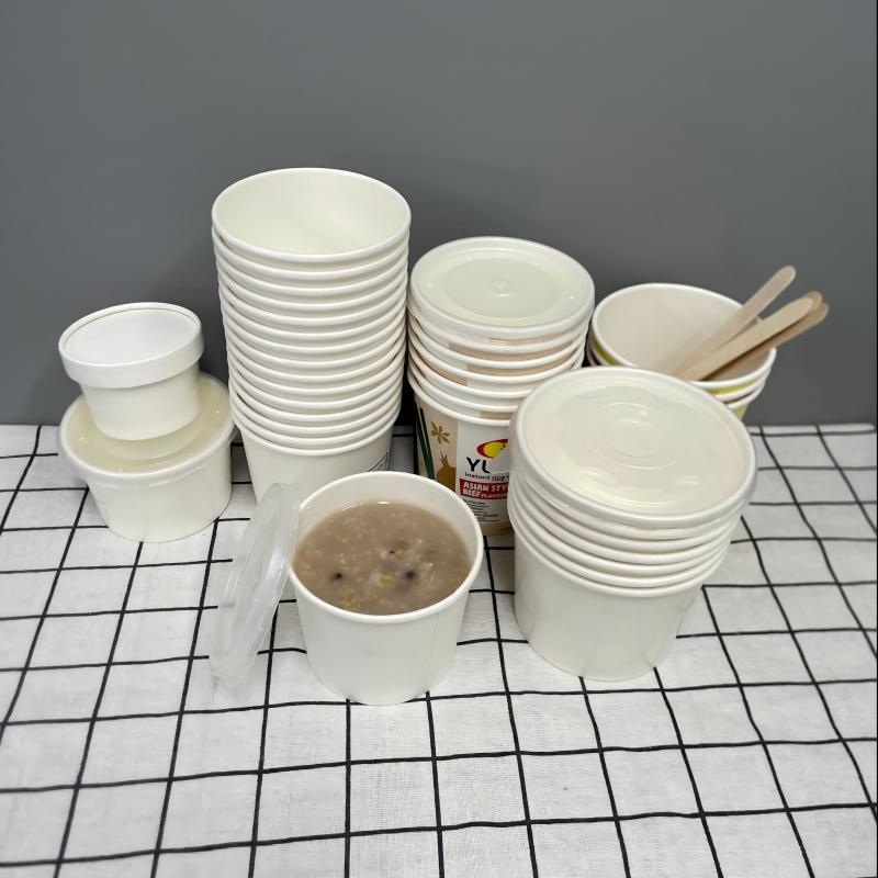 Eco-Friendly Packaging Box Takeaway Biodegradable Custom Disposable Kraft Paper Soup Cups with Lids – Paper Soup Cups with Lids and Takeaway Packaging Food Box price