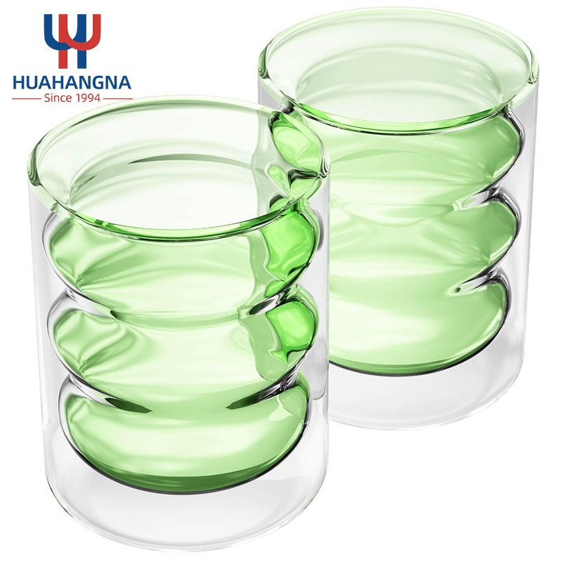 Evershine Wholesale Spiral Creative Shape Glass Cups for Iced Coffee Hot Drink Clear Double Wall Glass Tumbler Cups – Glassware and Glass Cups price