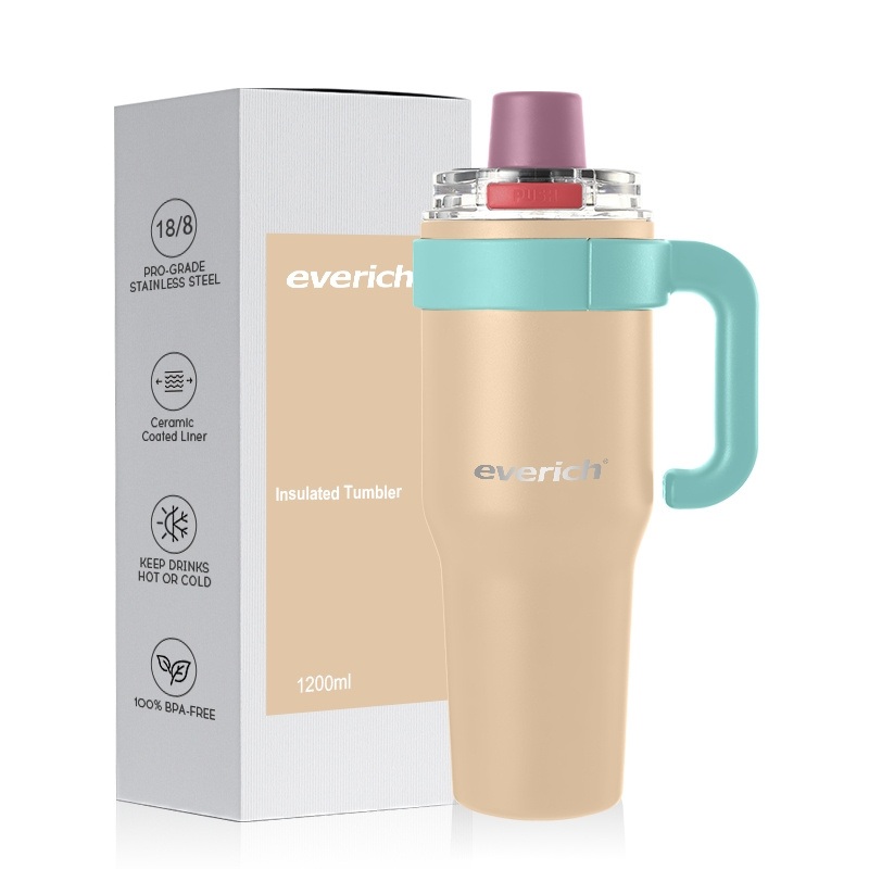 2025 New Design 40oz Double Wall Vacuum Insulated 316 Stainless Steel Tumbler with Ceramic Coated Inner Liner and Dual Using Tritan and PP Lid – Double Wall Stainless Steel and Vacuum Insulated 40oz Tumbler price