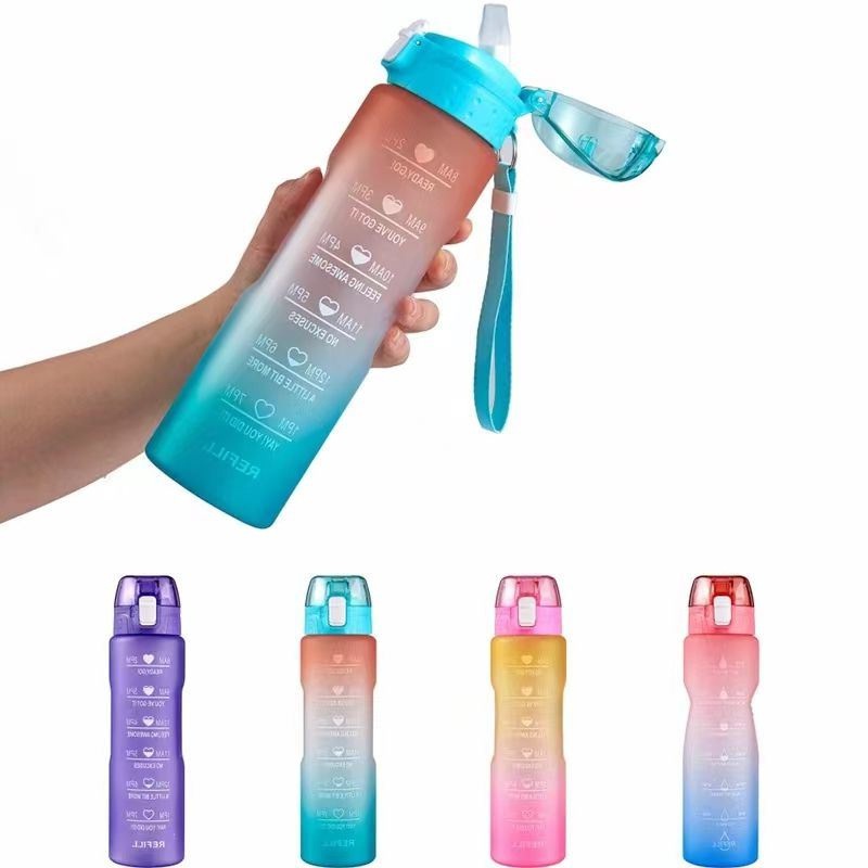 32oz 1L Tritan Pctg BPA Free Gym Gallon Water Bottle Sport Motivational Plastic Water Bottles with Straw Time Marker – Water Bottles and Plastic Water Bottle price