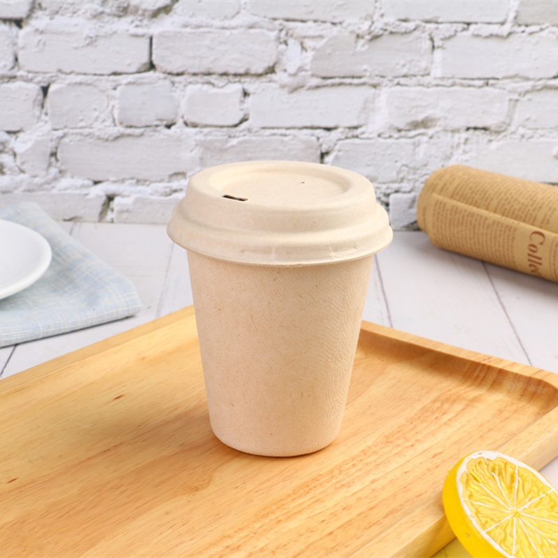 5% off Compostable Disposable Sugarcane Bagasse Cup with Lid 8/12/16oz – Biodegradable Cup and Sugarcane Tableware price