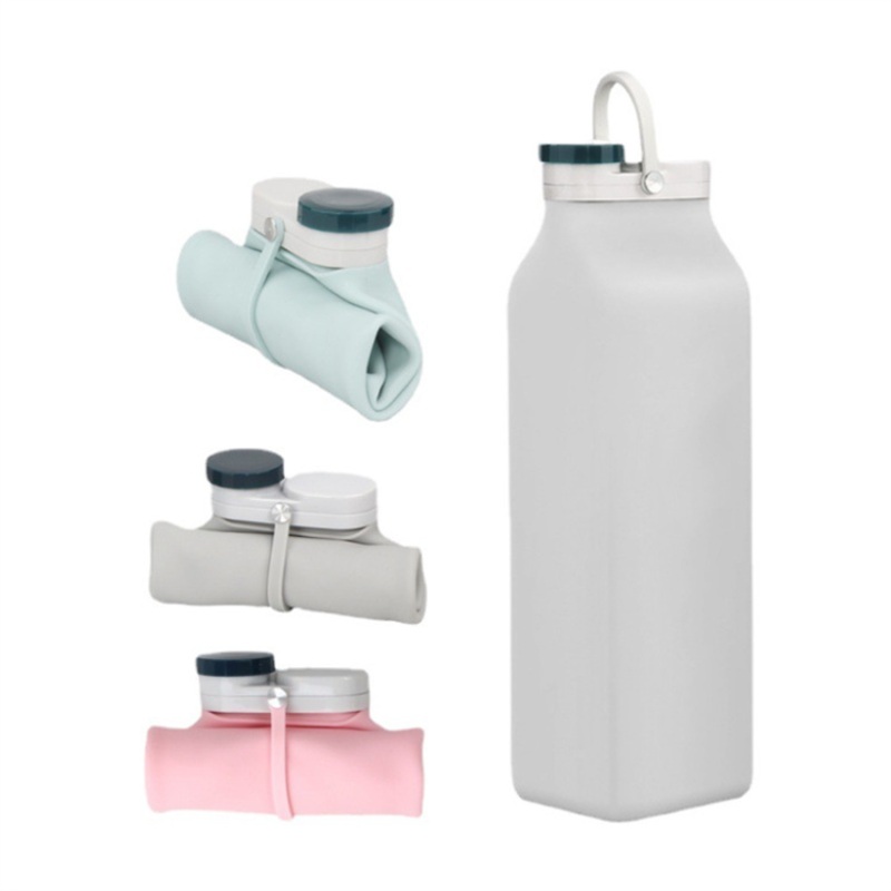 600ml Custom Logo Collapsible Drink Bottle Silicone Water Bottles for Travel Gym Camping Hike – Silicone Water Bottle and Silicone Drinking Bottle price