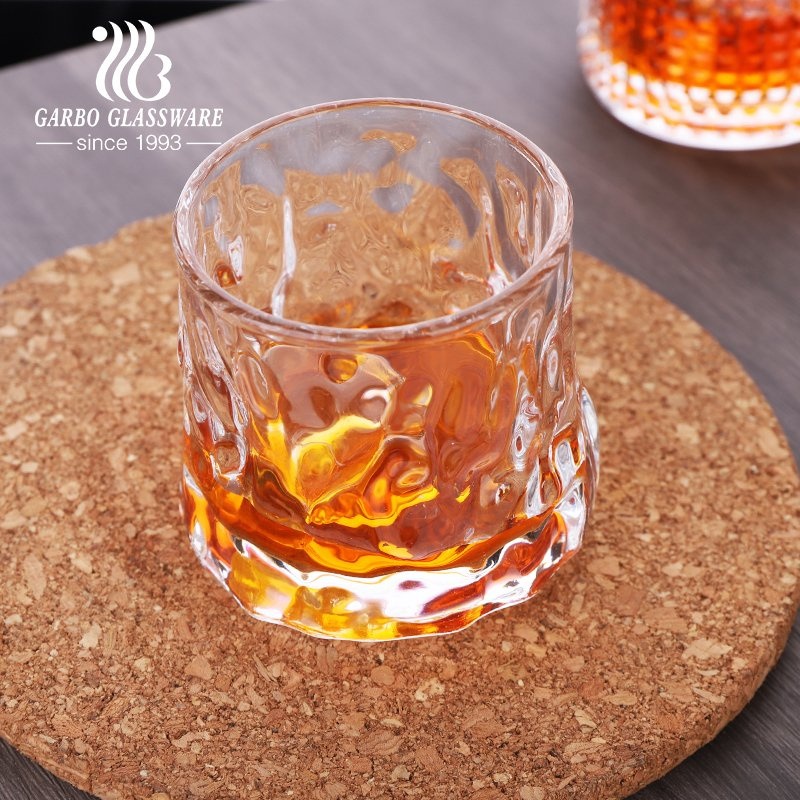 6oz Wholesale Machine-Made High-White Embossed Engraved Small Glass Wine Whisky Water Drinking Cup Glass Tumbler with Heavy Bottom From Factory – Glassware Tumbler and Glass Tumbler price