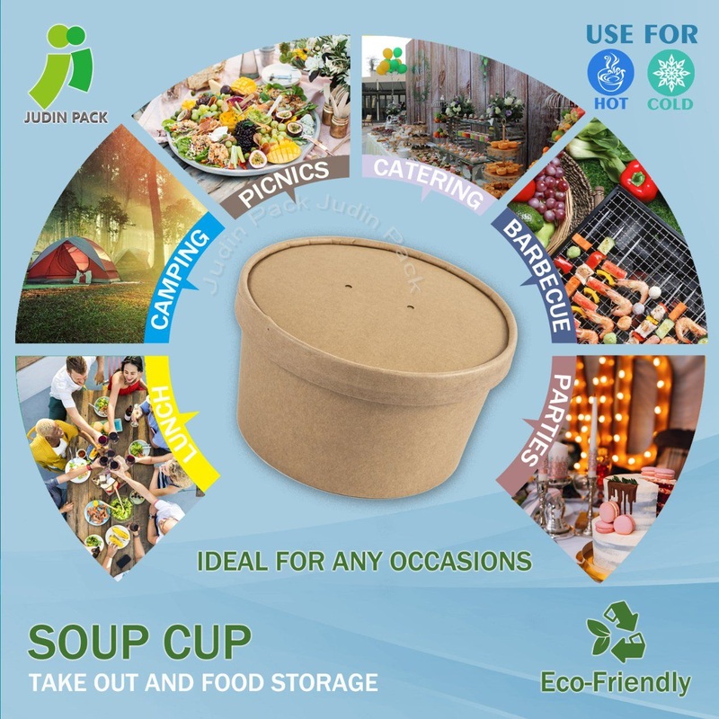 750ml/1000ml/1100ml/1300ml Compostable Eco Friendly Kraft Paper Soup Cup – Paper Cup and Soup Cup price