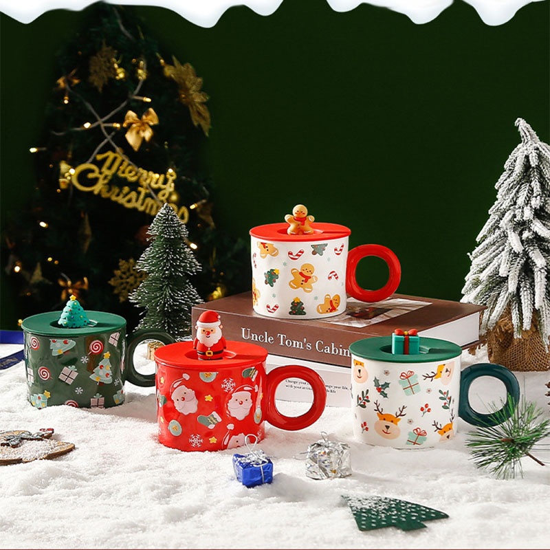 Christmas Gift Creative Water Cup Ceramic Mug Coffee Cup with Cover – Ceramic Mug and Ceramic Cup price