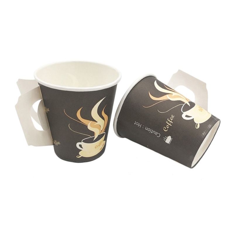 Customized Biodegradable Disposable Coffee Paper Cup Single Wall Paper Coffee Cups with Handle – Coffee Cup and Disposable Cup price