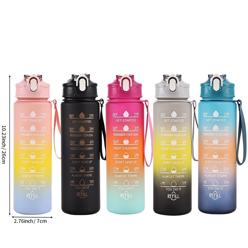 Customized Large Capacity Outdoor Sports Frosted Omber Colour Plastic Water Bottle PC BPA Free – Frosted Bottle and Ombre Colour Bottle price