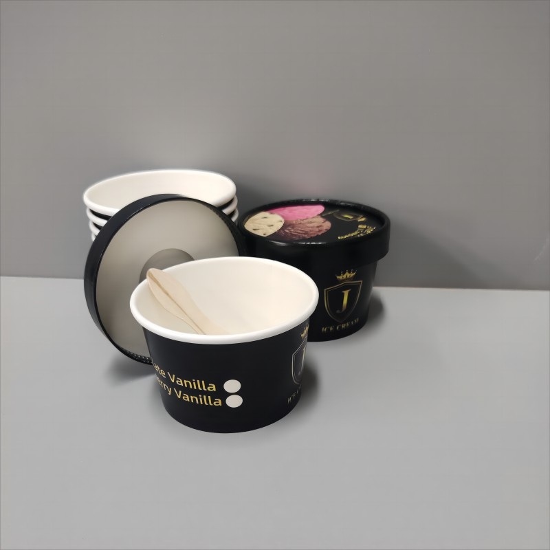 Double PE Food Grade Customer Logo Accepted Printed Frozen Yogurt Paper Ice Cream Cup – Disposable Ice Cream Cups and Ice Cream Container price