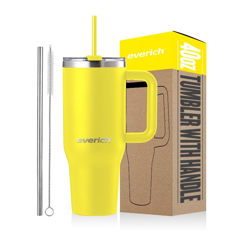 Everich 40oz Tumbler with Handle Double Wall Insulated Stainless Steel Travel Mug 40oz with Lid and Straw for Water – Double Wall Stainless Steel and Vacuum Insulated Bottle price
