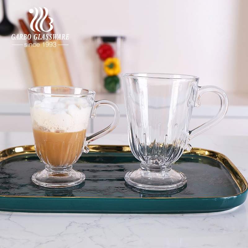 Factory New Design Irish Coffee Mug Drinking Hot Sale 11oz Clear Glass Tea Coffee Mug – Glass Mug and Glass Coffee Mug price