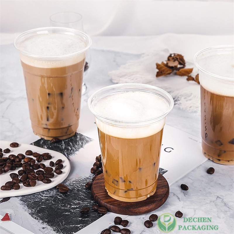 Logo Smoothie with Dome Lids Eco Disposable Frosted Cups Black Plastic Coffee Cup – Plastic Cups and Straws and Plastic Cups Black price