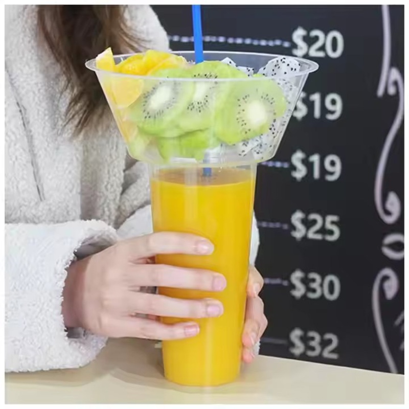 PP Take-out Drinking Cup Plastic Cola Cup with Snack Bowl Holder Creative Popcorn Cup – Customized Disposable Hot Drink Cups and Printed PP Plastic Cups price