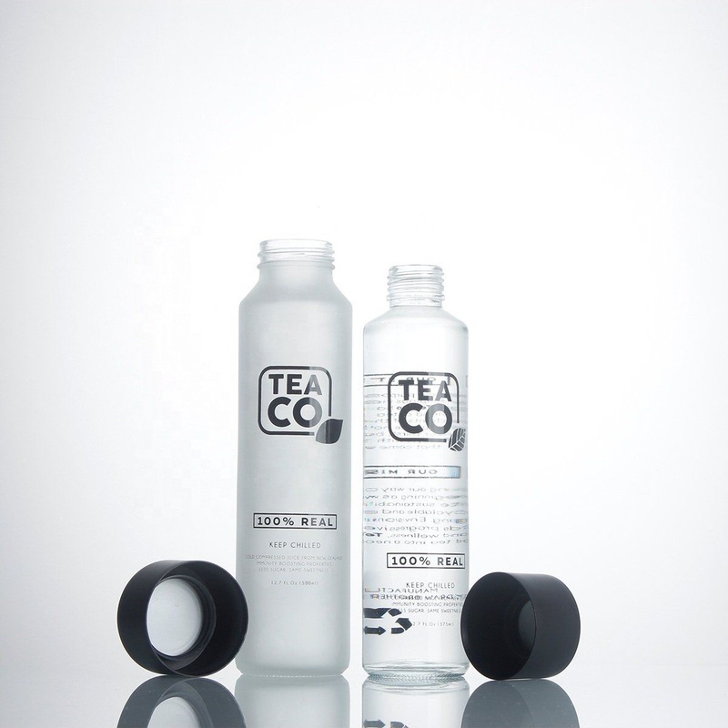 Printed 375ml 500ml 800ml Glass Voss Mineral Water Bottle Cylinder Round Glass Water Bottle with Wide Mouth Lid – Glass and Glass Container price