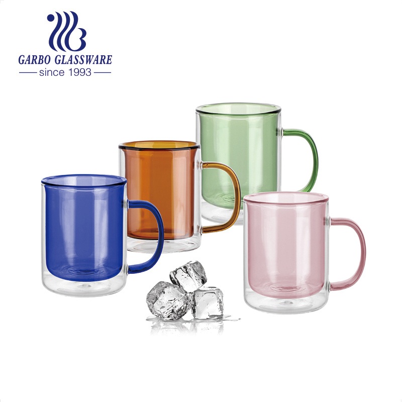 Wholesale 265ml Double Wall Glass Mug with Solid Color Inner Layer – Glass Mug and Double Wall Glass Mug price