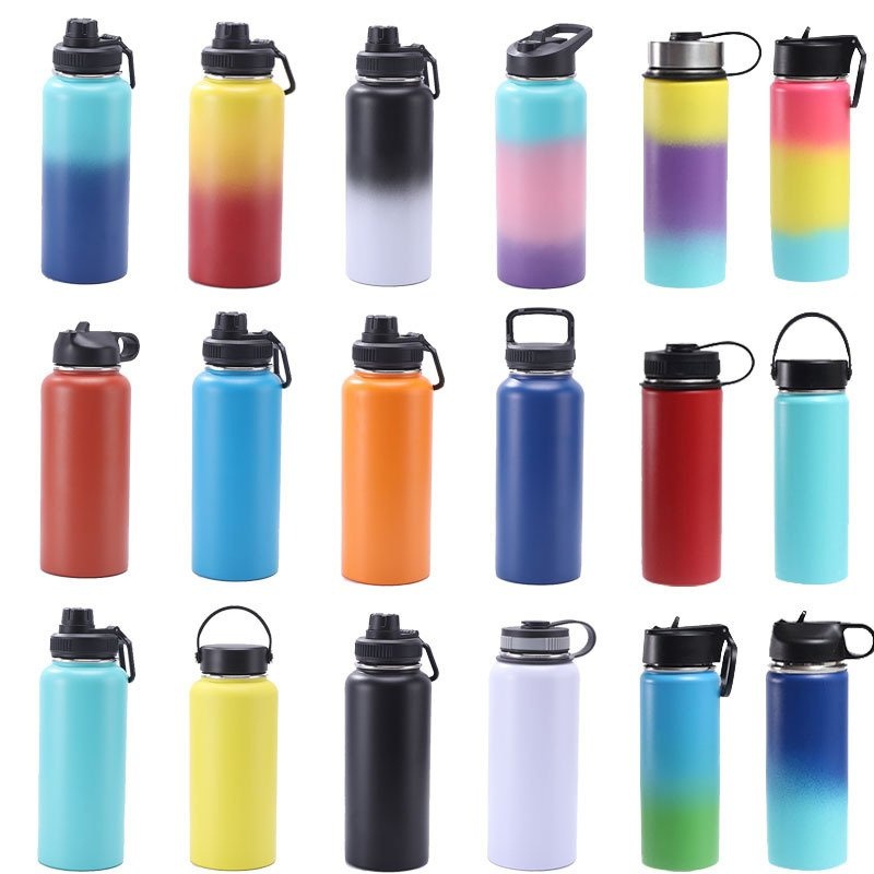 Wholesale Double Wall Water Bottle Stainless Steel Flask Sports Bottle with Handle Lid 12oz 32oz 40oz 64oz – Double Wall Water Bottle and Stainless Steel Water Bottles price