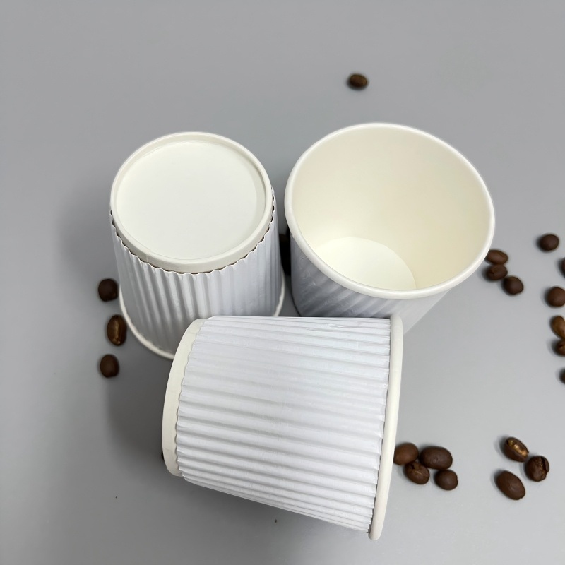 Wholesale PE Coated 8oz 16oz Custom Hot Drinking Cup Disposable Ripple Wall Paper Cup – PE Coated Paper Cup and Custom Logo Printed Paper Cup price