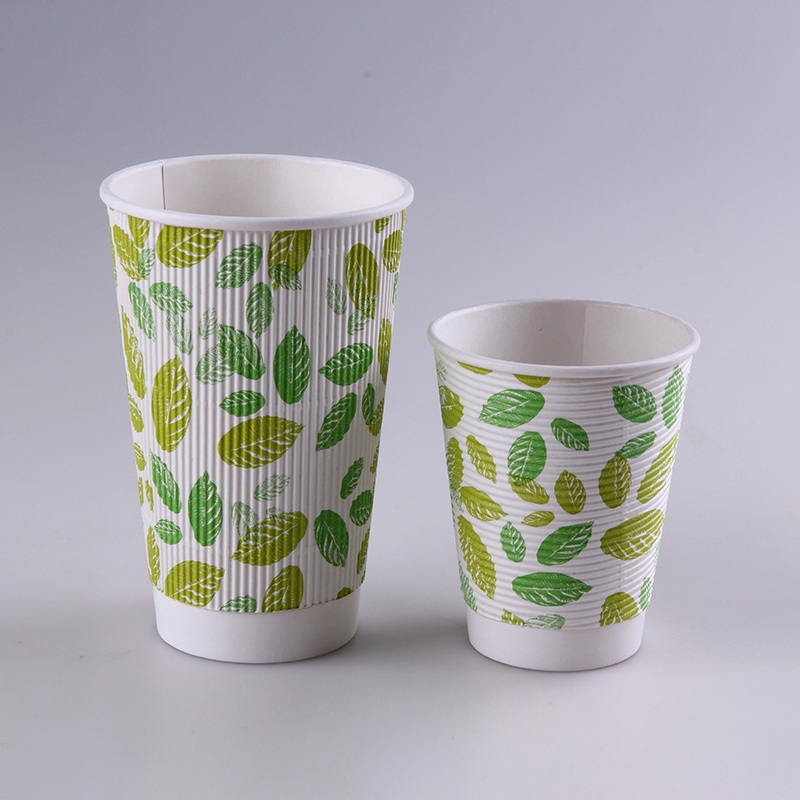 Wm90 PE Coated 16oz Printed Double Layer Compostable Ripple Wall Paper Coffee Cup – Coffee Paper Cup and Disposable Paper Cup price