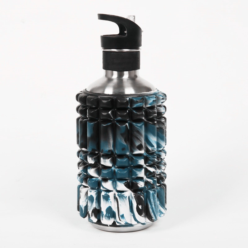 1.2L Foam Roller Stainless Steel Sport Drinking Water Bottle with Silicone Straw – Stainless Steel Water Bottle and Foam Roller Water Bottle price