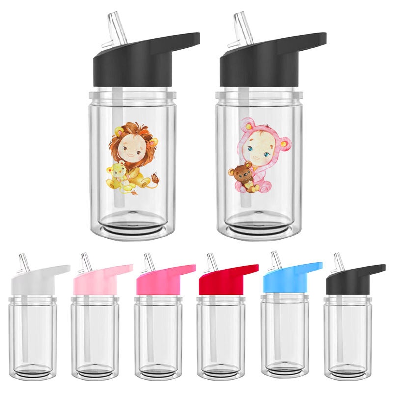 10oz 15oz Snow Globe Kids Plastic Cups Double Wall Plastic Tumbler Water Bottle with Pre Drilled and Flip Top Lids for Glitter – Water Bottle and Plastic Water Bottle price