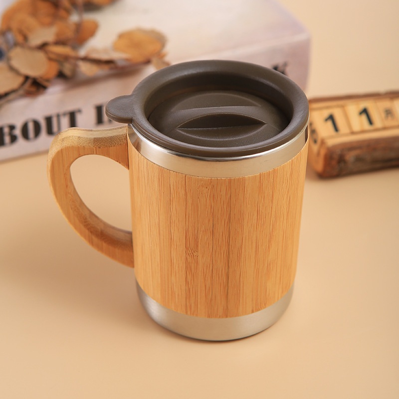 12oz Personalised Stainless Steel Coffee Travel Mug Tumbler with Bamboo – Coffee Mug and Stainless Steel Coffee Mug price