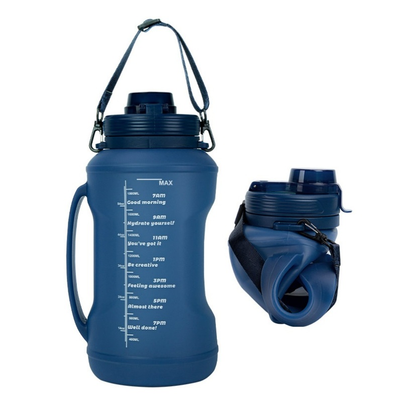 2 Liters Big Capacity Folding Silicone Sports Water Bottle with Mountaineering Buckle – Folding Water Bottle and Water Bottle price