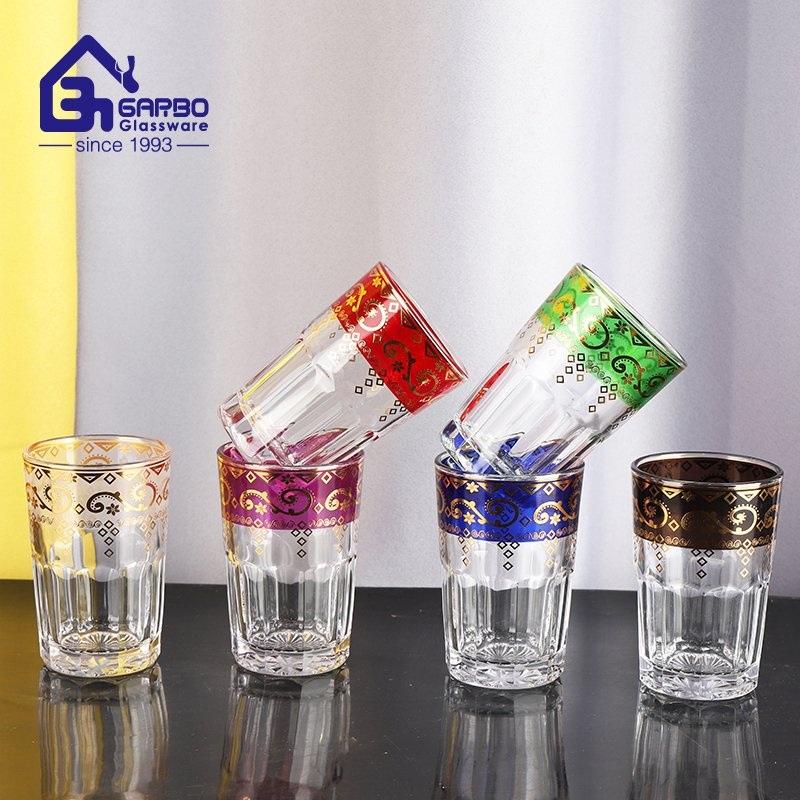 Arabic Style Tea Glass Elegant Glass Glass Tea Cup with Gold Decal – Arabic Style Tea Cup and Morocco Style Glass Cup price