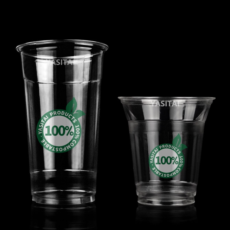 BPA Free 16oz 500ml Biodegradable PLA Disposable Plastic Cups with Logo Printing for Cold Coffee Cup – Milk Tea Cup and Coffee Cup price