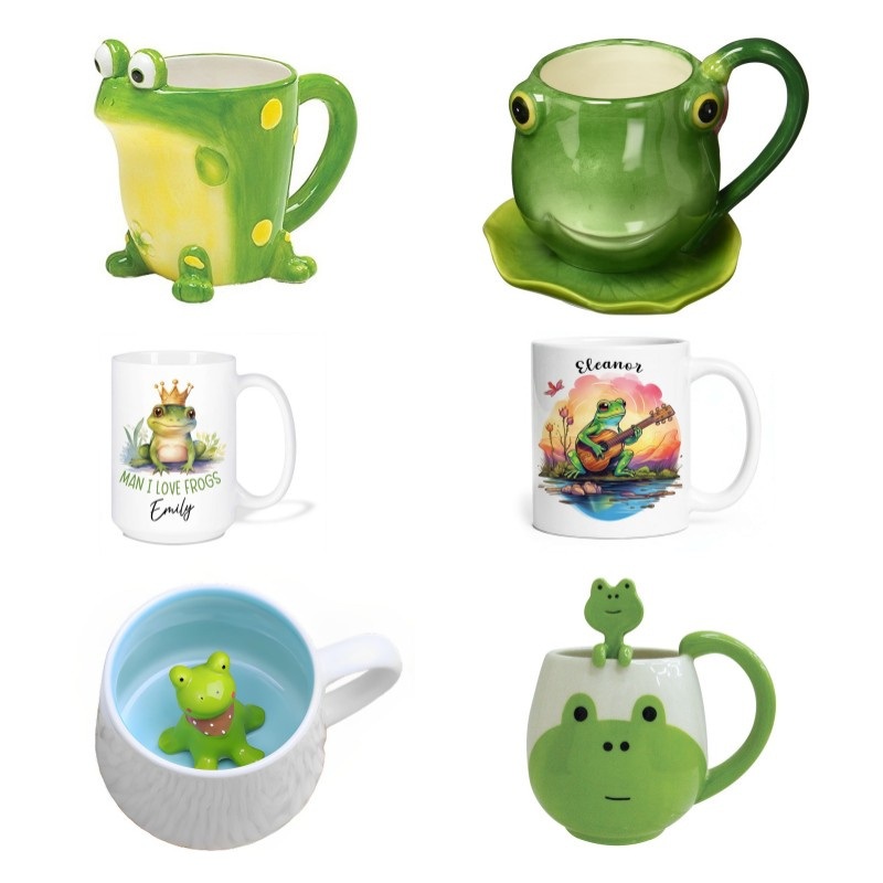 Ceramic Frog Mug Cute Animal Frog Shaped Mugs for Mothers Day Easter Christmas Gifts Women Mom Kids Teacher Birthday Present – Animal Print Mug Porcelain and Mug Animal price
