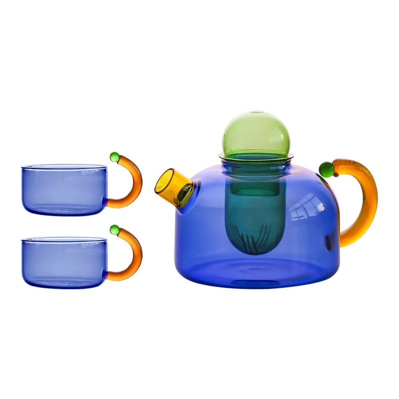 Creative Color Contrast High Temperature Resistant Glass Kettle Nordic Color Glass Cup – Pitcher and Glass Cup price
