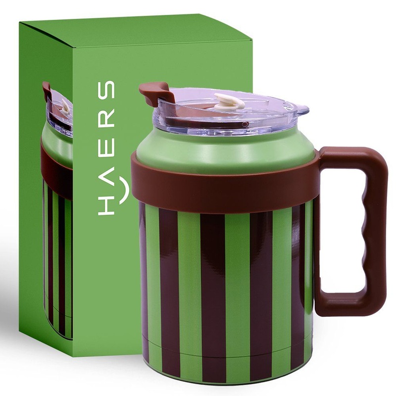 Haers Customized Insulated Stainless Steel Coffee Cup and Mug with Straw Lid for on-The-Go – Insulated Travel Mug and Coffee Mug with Straw price