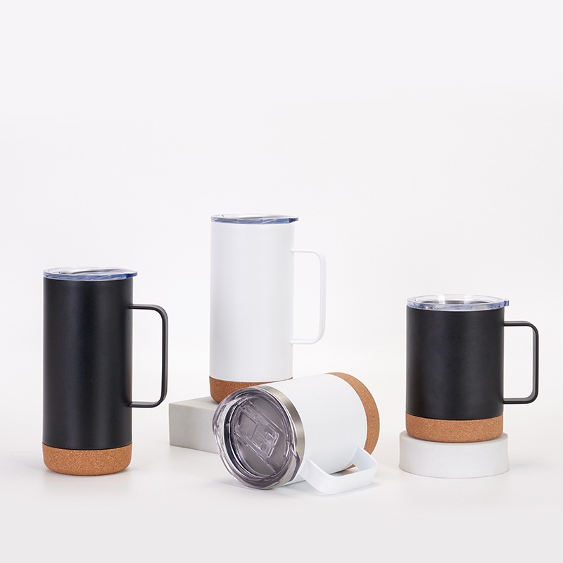 12oz Sublimation Tumbler with Cork Base Bottom Handle Vacuum Beer Mug Vacuum Insulated Cup with Lid – Sublimation Tumbler and Tumbler with Cork Base price
