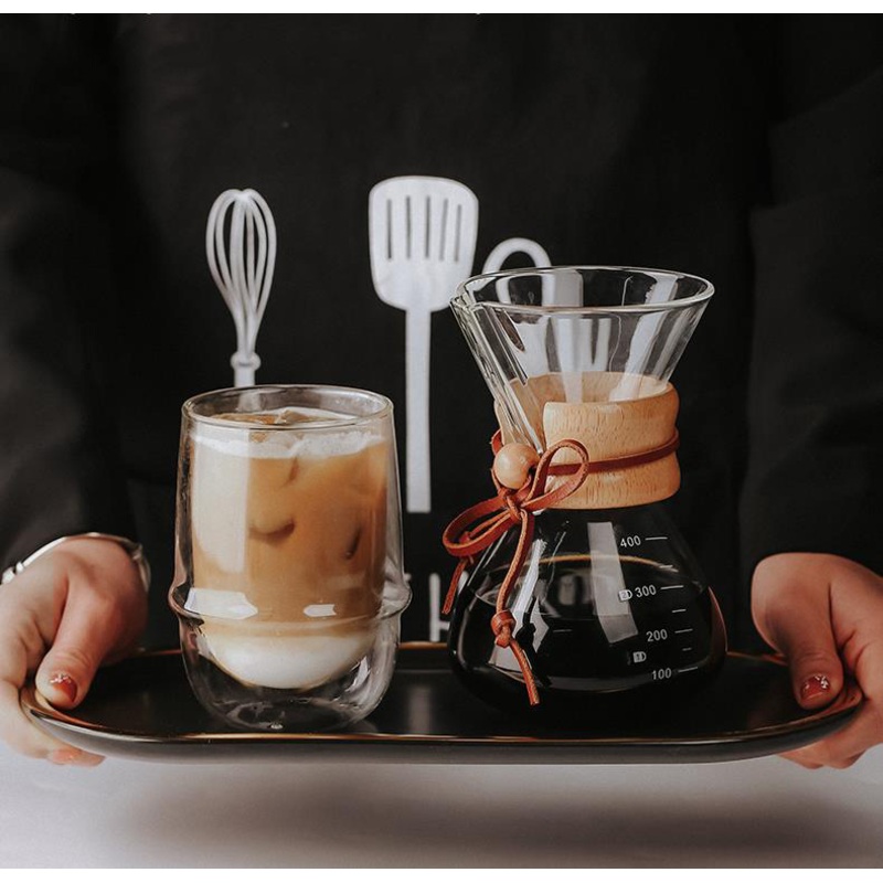 350ml Handmade Clear High Borosilicate Glass Double Wall Insulated Glasses Espresso Coffee Cups – Glass Cup Double Wall and Coffee Glasses price